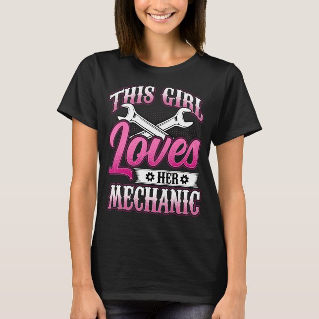 Dieses Mädchen Liebe ihren Mechaniker G T-Shirt (Vorderseite)
