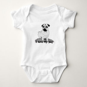 Dieses Mädchen Liebe ihren Mops ! Baby Strampler