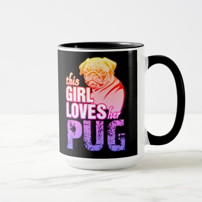 Dieses Mädchen Liebe ihren Mops Tasse (Rechts)