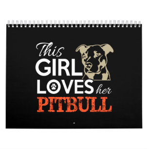 dieses Mädchen Liebe ihren Pitbulle Kalender