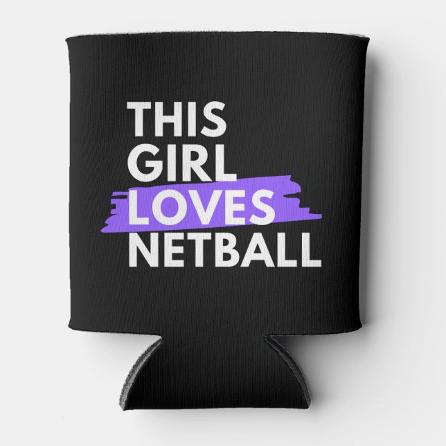 Dieses Mädchen Liebe Netball Dosenkühler (Vorderseite)