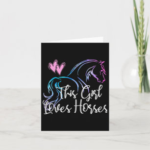 Dieses Mädchen Liebe Pferde Reiten Reiten Karte