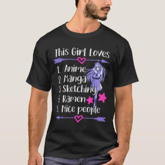 Dieses Mädchen Lieben Anime Manga Sketching Ramen T-Shirt