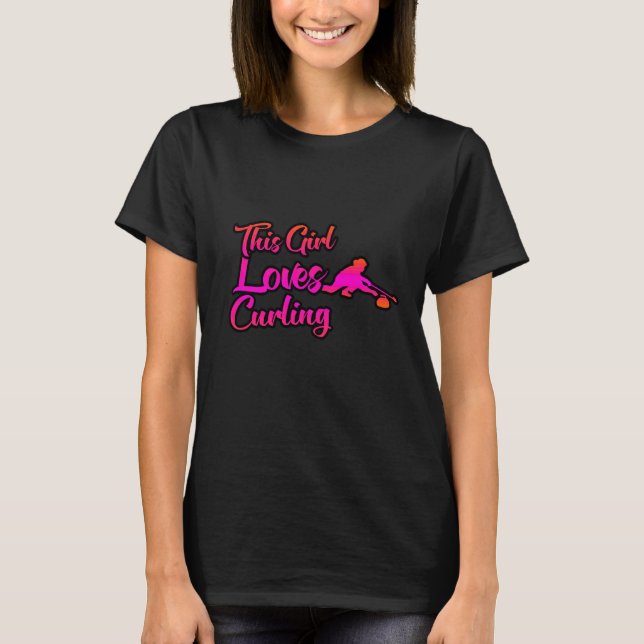 Dieses Mädchen Lieben Curling T-Shirt (Vorderseite)