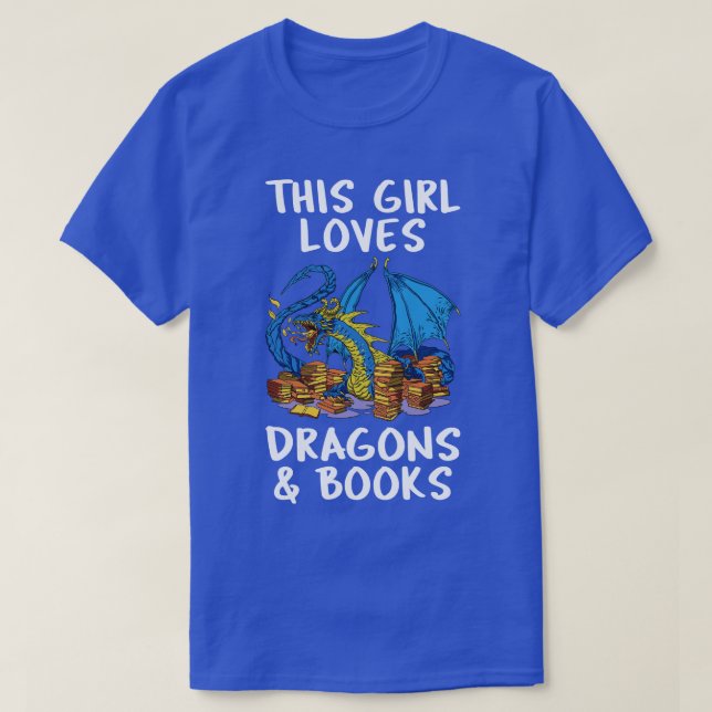Dieses Mädchen Lieben Drachen und Bücher II T-Shirt (Design vorne)