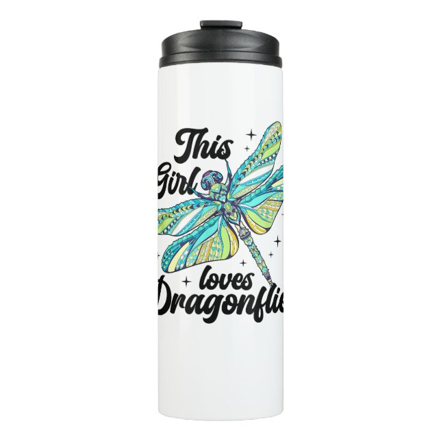Dieses Mädchen Lieben Dragonflies Dragonfly Lover  Thermosbecher (Vorderseite)
