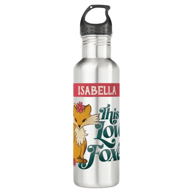 Dieses Mädchen Lieben Füchse Wasserflasche Edelstahlflasche (Vorderseite)