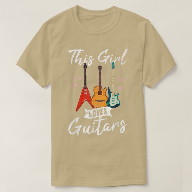 Dieses Mädchen Lieben Gitarren Funny Guitar Player T-Shirt (Design vorne)