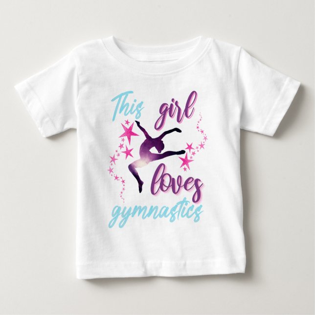 Dieses Mädchen Lieben Gymnastik Stars Leap Baby T-shirt (Vorderseite)