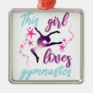 Dieses Mädchen Lieben Gymnastik Stars Leap Ornament Aus Metall