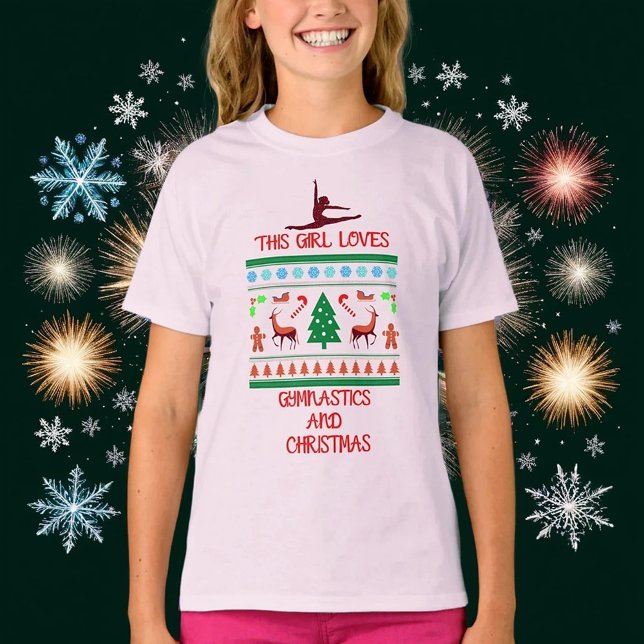 Dieses Mädchen Lieben Gymnastik und Weihnachten T  T-Shirt (Von Creator hochgeladen)