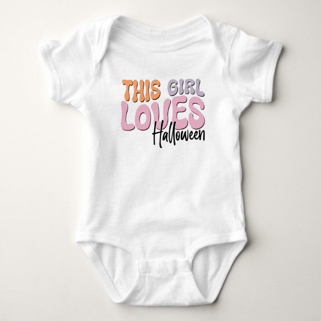 Dieses Mädchen Lieben Halloween Baby Strampler (Vorderseite)