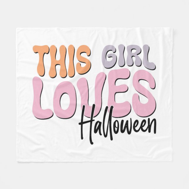 Dieses Mädchen Lieben Halloween Fleecedecke (Vorderseite (Horizontal))