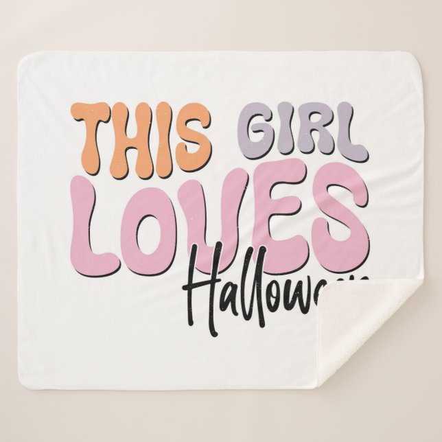 Dieses Mädchen Lieben Halloween Sherpadecke (Vorderseite (Horizontal))