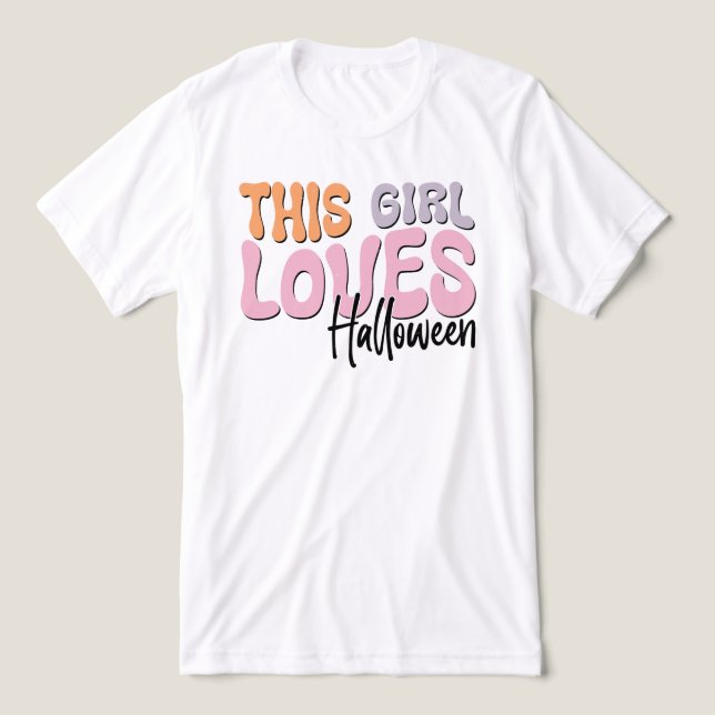 Dieses Mädchen Lieben Halloween Tri-Blend Shirt (Design Vorderseite)