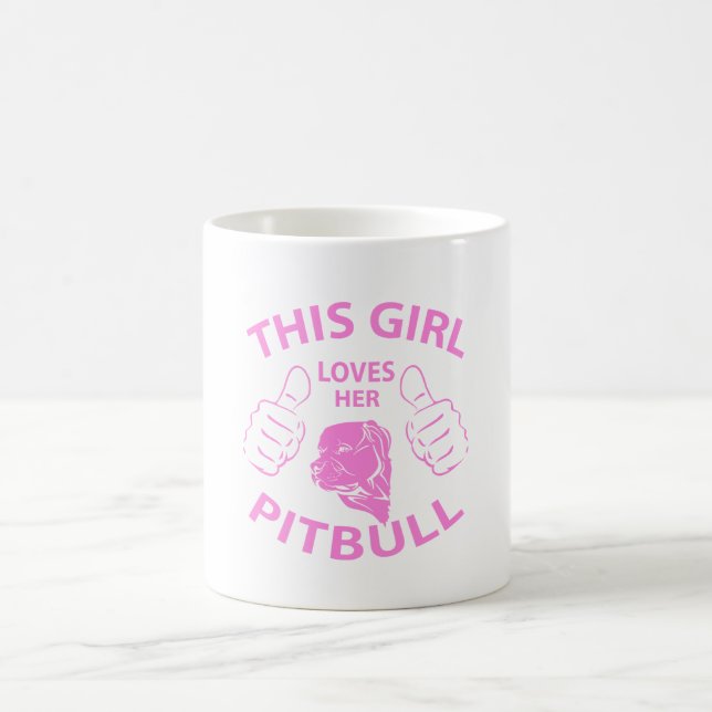 "Dieses Mädchen Lieben ihr pitbull" Rosa Kaffeetasse (Mittel)