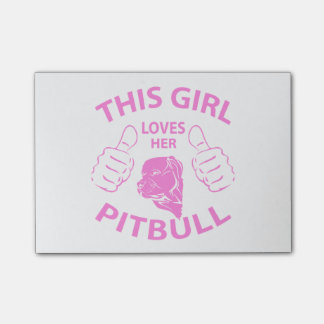 "Dieses Mädchen Lieben ihr pitbull" Rosa Post-it Klebezettel