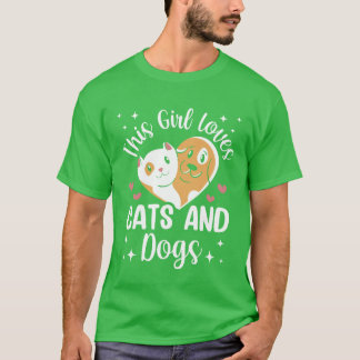 Dieses Mädchen Lieben Katzen und Hunde Katze Lover T-Shirt