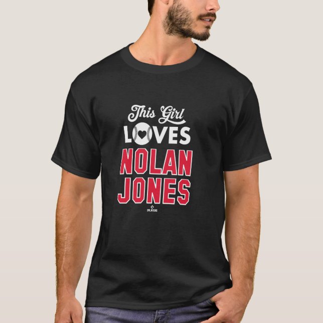 Dieses Mädchen Lieben Nolan Jones Cleveland Baseba T-Shirt (Vorderseite)