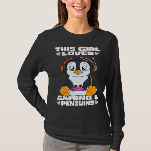 Dieses Mädchen Lieben Pinguine und Gaming Pinguin  T-Shirt