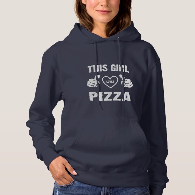 DIESES MÄDCHEN LIEBEN PIZZA HOODIE (Vorderseite)
