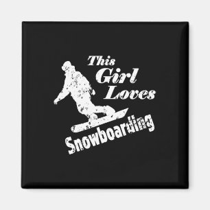 Dieses Mädchen Lieben Snowboarden - Spaß Geschenk Magnet