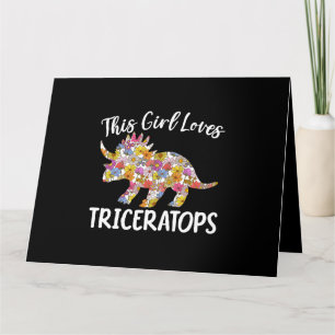 Dieses Mädchen Lieben Triceratops Dinosaurier Vorg Karte