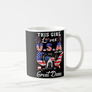 Dieses Mädchen liebt die USA und Dog 4. Juli Deuts Kaffeetasse