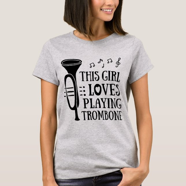 Dieses Mädchen liebt es, Trombone zu spielen - Gif T-Shirt (Vorderseite)