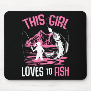 Dieses Mädchen liebt es zu angeln Angel-Mädchen Mousepad