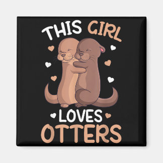 Dieses Mädchen liebt Fischotter Mädchen Kinder Ott Magnet