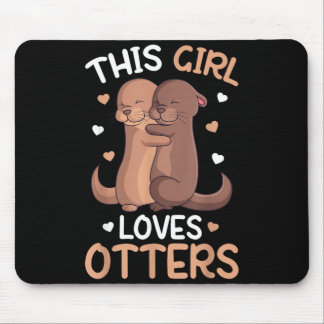 Dieses Mädchen liebt Fischotter Mädchen Kinder Ott Mousepad