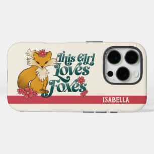 Dieses Mädchen liebt Füchse mit Blumen Benutzerdef iPhone 16 Pro Hülle
