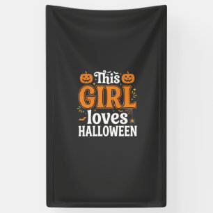 Dieses Mädchen liebt Halloween-Typografie SVG-Desi Banner