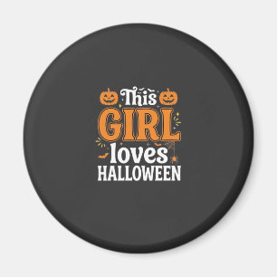 Dieses Mädchen liebt Halloween-Typografie SVG-Desi Magnet