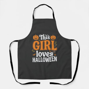 Dieses Mädchen liebt Halloween-Typografie SVG-Desi Schürze