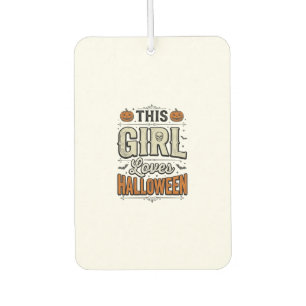 Dieses Mädchen liebt Halloween Vintage-Shirt-Desig Autolufterfrischer