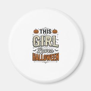 Dieses Mädchen liebt Halloween Vintage-Shirt-Desig Magnet