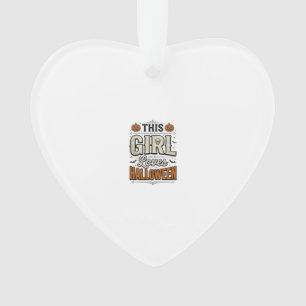 Dieses Mädchen liebt Halloween Vintage-Shirt-Desig Ornament