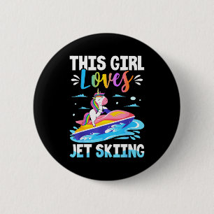 Dieses Mädchen liebt Jet-Ski-Fahren Jet-Ski-Mädche Button