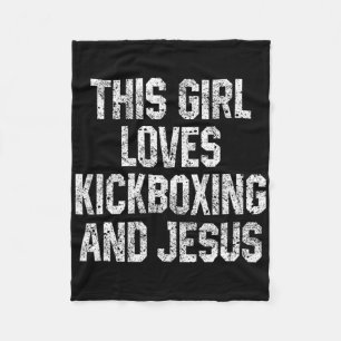 Dieses Mädchen liebt Kickboxen und Jesus Lustiges Fleecedecke