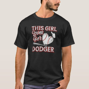 Dieses Mädchen liebt seine Dodger Handschuhe Pitch T-Shirt