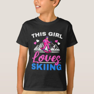 Dieses Mädchen liebt Skifahren Skifahrer Ski Winte T-Shirt