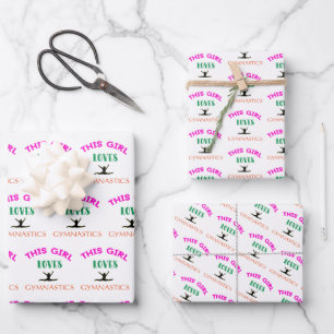Dieses Mädchen liebt Turnen Zitat Geschenkpapier Set