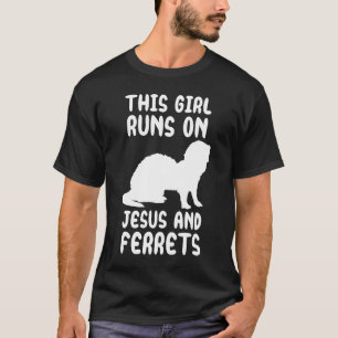 Dieses Mädchen rennt auf Jesus und Frettchen Zitat T-Shirt