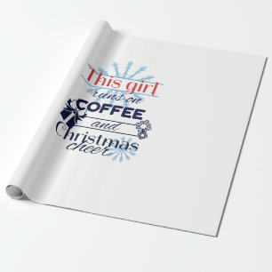 Dieses Mädchen rennt auf Kaffee und Weihnachtsjube Geschenkpapier