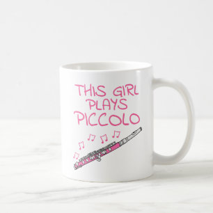 Dieses Mädchen spielt Piccolo, eine weibliche Wood Kaffeetasse