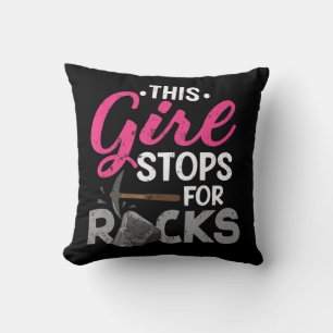 Dieses Mädchen stürzt sich für Rocks Rock Collecto Kissen