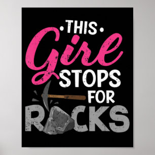 Dieses Mädchen stürzt sich für Rocks Rock Collecto Poster