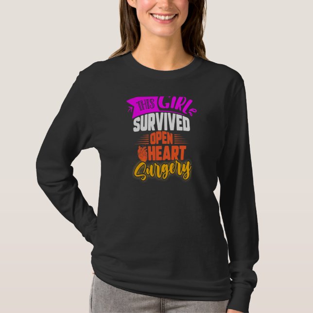 Dieses Mädchen überlebte Open Heart Operation Open T-Shirt (Vorderseite)
